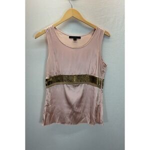 Express Design Studio Pink Satin Tank Babydoll Sequin Size M Made in Italy Y2K